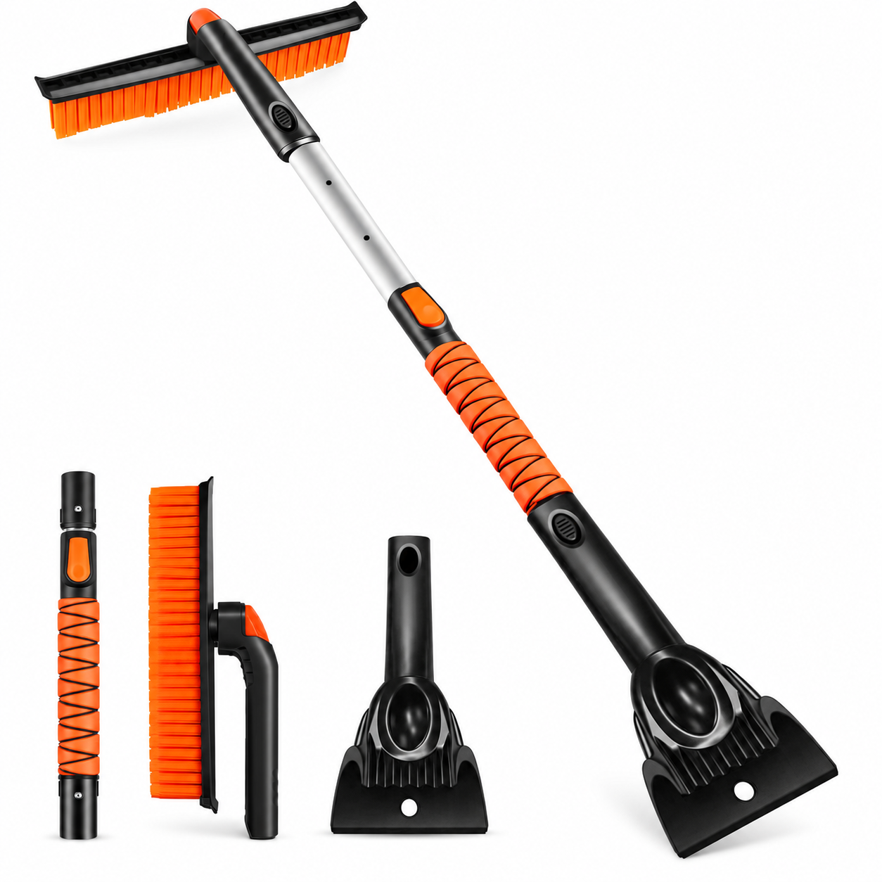 36 inch 3-in-1 extendable car snow brush and ice scraper