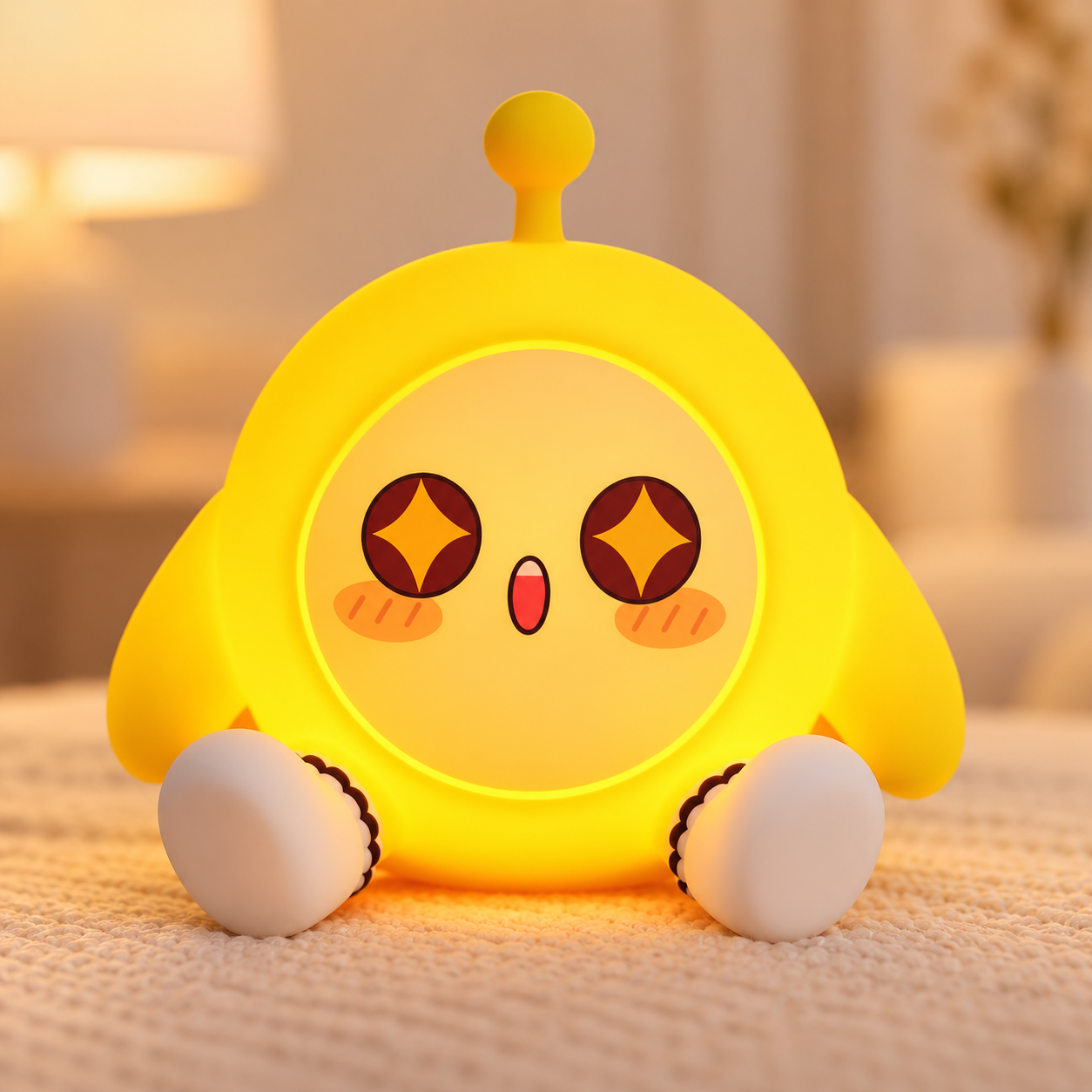 Yellow egg character silicone night light